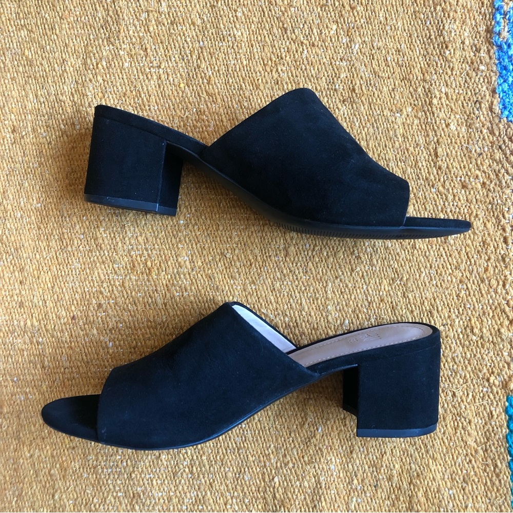 H&M Black Suede Mules Size 38